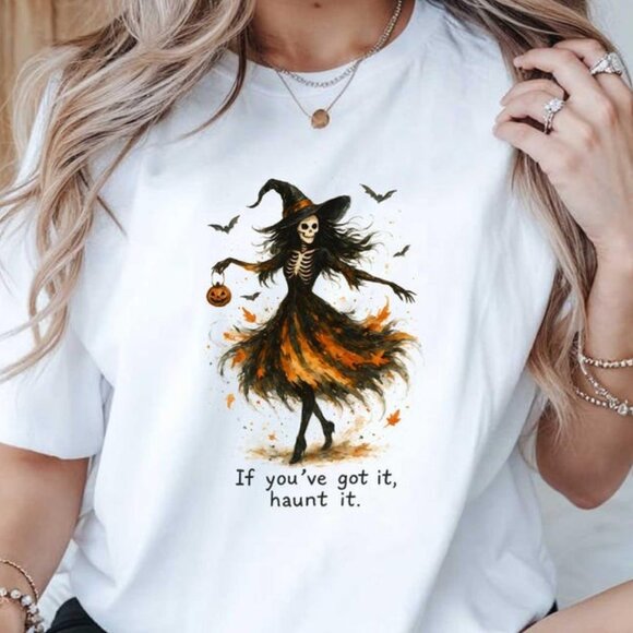 Retro Halloween Tee, If You’ve Got It Haunt It Halloween Tee - Picture 1 of 3